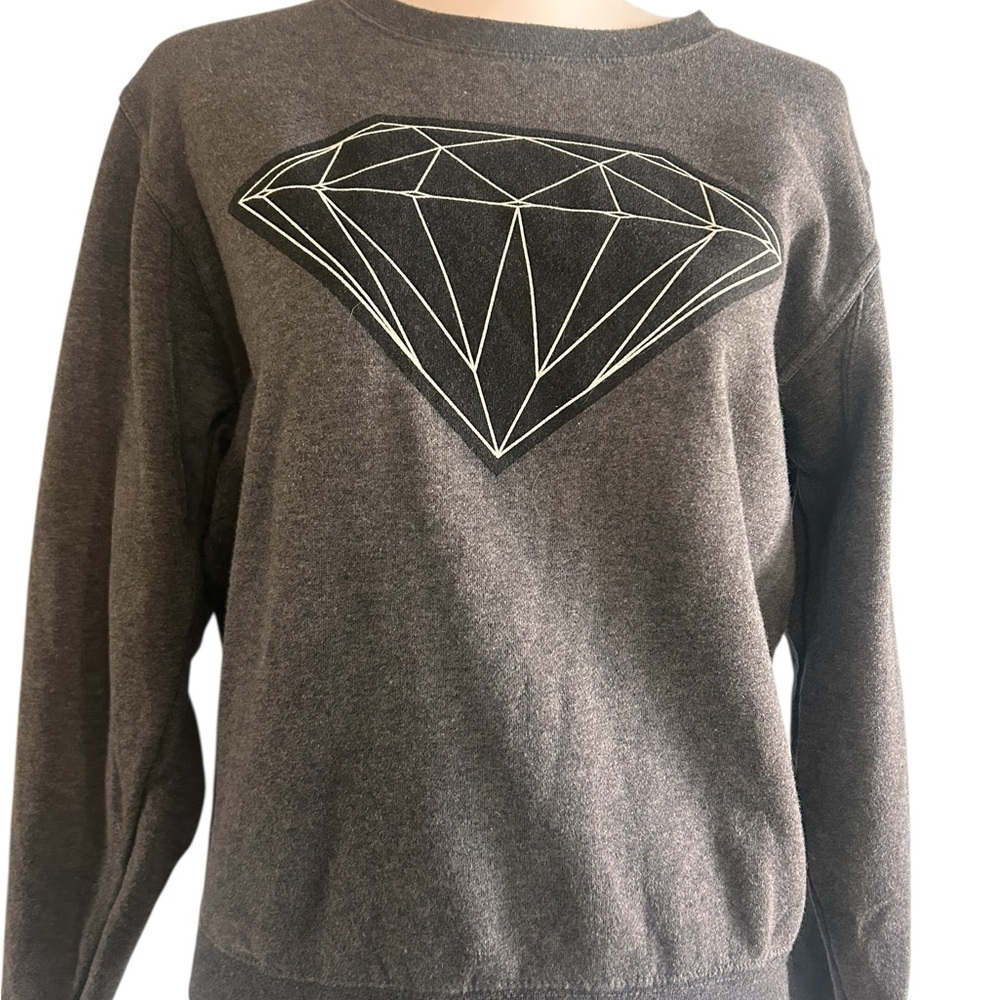 Original Diamond Supply Co Gray Diamond Graphic Women's Sweatshirt - Picture 2 of 5